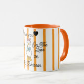 Cute Silly Goose Pink Stripe Personalized Mug マグカップ (正面右)