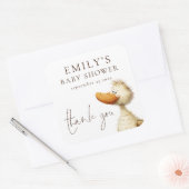 Cute Silly Goose Thank You Baby Shower スクエアシール (封筒)