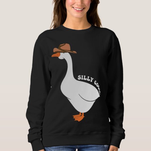 Cute Silly Goose Ugly Xmas  Goose Trendy Clothing スウェットシャツ (正面)