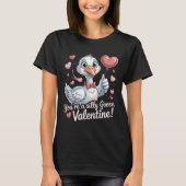 Cute Silly Goose Valentine Shirt - Funny Heart Bal Tシャツ (正面)