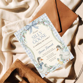 Cute Silly Goose Waddle Into Winter Baby Shower 招待状