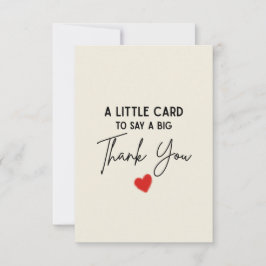 Cute Simple A Little Card To Say A Big Thank You サンキューカード