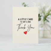 Cute Simple A Little Card To Say A Big Thank You サンキューカード (スタンド正面)
