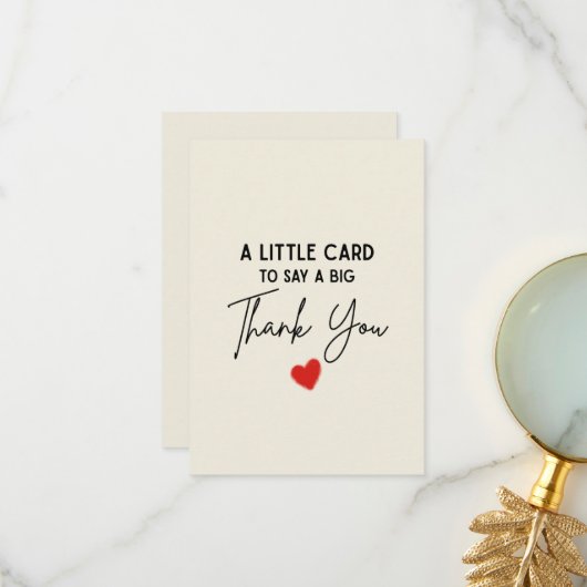 Cute Simple A Little Card To Say A Big Thank You サンキューカード (正面/裏面インサイチュ)