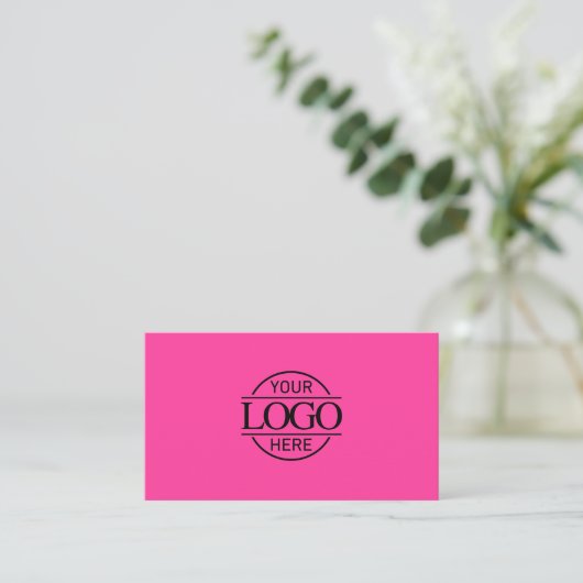 Cute Simple Bight Pink Professional Company Logo 名刺 (スタンド正面)