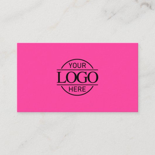 Cute Simple Bight Pink Professional Company Logo 名刺 (正面)
