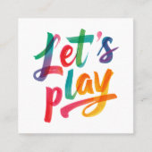 Cute Simple Blue Play Date Friends Kid Boy Photo スクエア名刺 (正面)