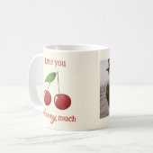 Cute Simple Cherries Love Cherry Photo Valentines コーヒーマグカップ (正面左)