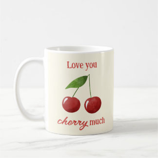 Cute Simple Cherries Love Cherry Photo Valentines コーヒーマグカップ
