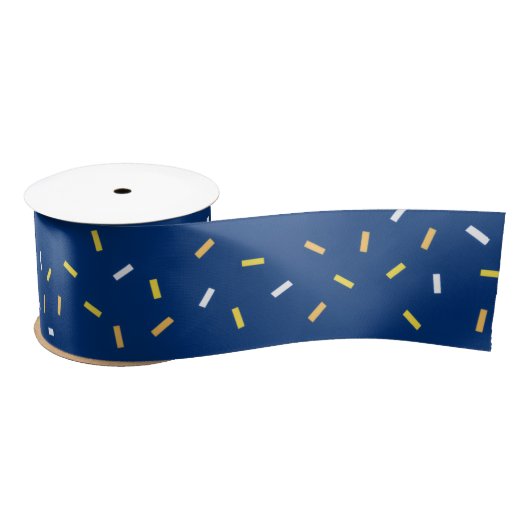 Cute Simple Confetti Ribbon in Blue & Yellow サテンリボン (リール)