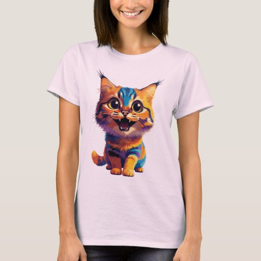 Cute simple design color cat lover  tシャツ (正面)