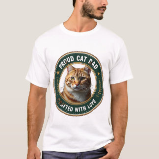 Cute Simple Design Custom Cat Dad Cat Lover Tシャツ