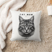 Cute Simple Design Custom Cat Mom Black Cat Lover クッション (ブランケット)