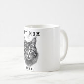 Cute Simple Design Custom Cat Mom Black Cat Lover コーヒーマグカップ (正面右)