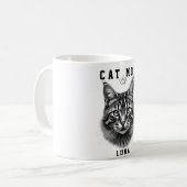 Cute Simple Design Custom Cat Mom Black Cat Lover コーヒーマグカップ (正面左)