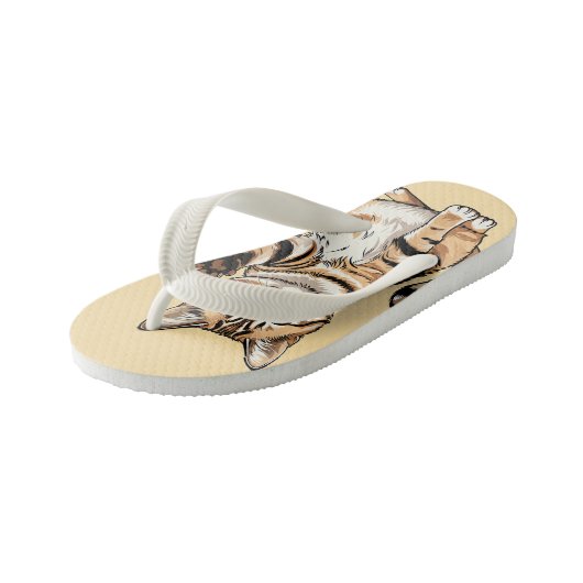 Cute simple design men cat lover キッズビーチサンダル (アングル)