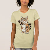 Cute simple design men cat lover tシャツ (正面)