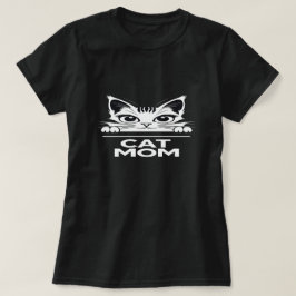 Cute simple design womens black cat lover mom  tシャツ
