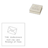 Cute Simple Envelope Handwritten Return Address ラバースタンプ (押印)