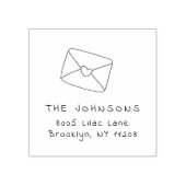 Cute Simple Envelope Handwritten Return Address ラバースタンプ (インプリント)