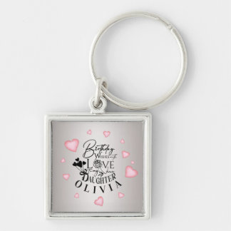 Cute Simple Gifts For Daughters | Typography キーホルダー
