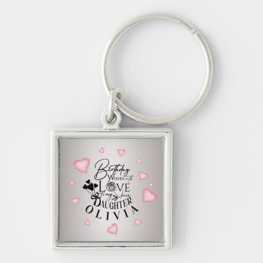 Cute Simple Gifts For Daughters | Typography キーホルダー (正面)