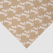 Cute Simple Hand Lettered Faux Rustic Brown Kraft 薄葉紙 (詳細)