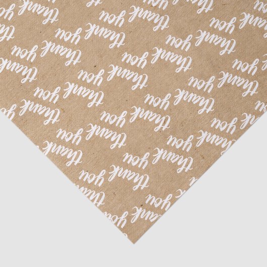 Cute Simple Hand Lettered Faux Rustic Brown Kraft 薄葉紙 (詳細)