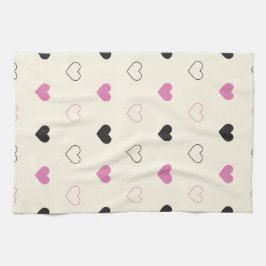 Cute Simple Heart Pattern キッチンタオル