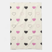 Cute Simple Heart Pattern キッチンタオル (縦)