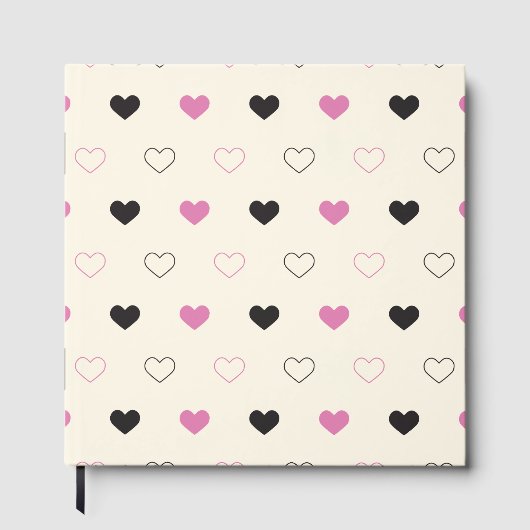 Cute Simple Heart Pattern ゲストブック (正面)