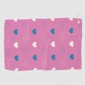 Cute Simple Heart Pattern ゴルフタオル (横)