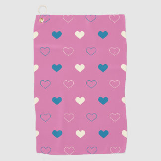 Cute Simple Heart Pattern ゴルフタオル