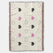 Cute Simple Heart Pattern スローブランケット (正面縦)