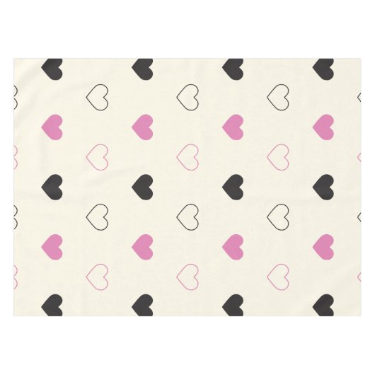 Cute Simple Heart Pattern テーブルクロス (正面(横))