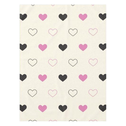 Cute Simple Heart Pattern テーブルクロス (正面)