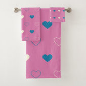 Cute Simple Heart Pattern バスタオルセット (インサイチュ)
