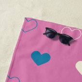 Cute Simple Heart Pattern ビーチタオル (インサイチュ)