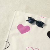 Cute Simple Heart Pattern ビーチタオル (インサイチュ)