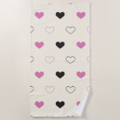 Cute Simple Heart Pattern ビーチタオル (正面)