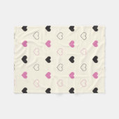 Cute Simple Heart Pattern フリースブランケット (正面(横))