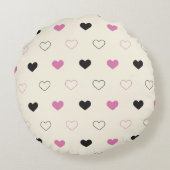 Cute Simple Heart Pattern ラウンドクッション (裏面)