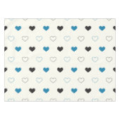 Cute Simple Heart Pattern blue black cream テーブルクロス (正面(横))