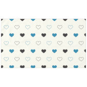 Cute Simple Heart Pattern blue black cream テーブルクロス (正面(横))