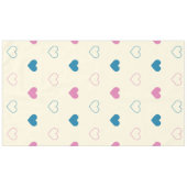 Cute Simple Heart Pattern blue pink cream テーブルクロス (正面(横))
