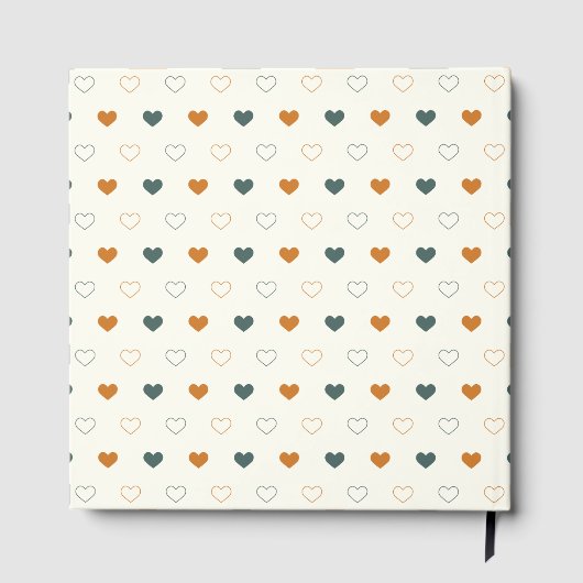 Cute Simple Heart Pattern Orange Cream Green ゲストブック (裏面)