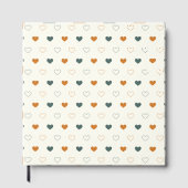 Cute Simple Heart Pattern Orange Cream Green ゲストブック (正面)