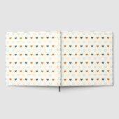 Cute Simple Heart Pattern Orange Cream Green ゲストブック (全面)