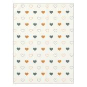 Cute Simple Heart Pattern Orange Cream Green テーブルクロス (正面)