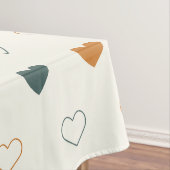 Cute Simple Heart Pattern Orange Cream Green テーブルクロス (インサイチュ)